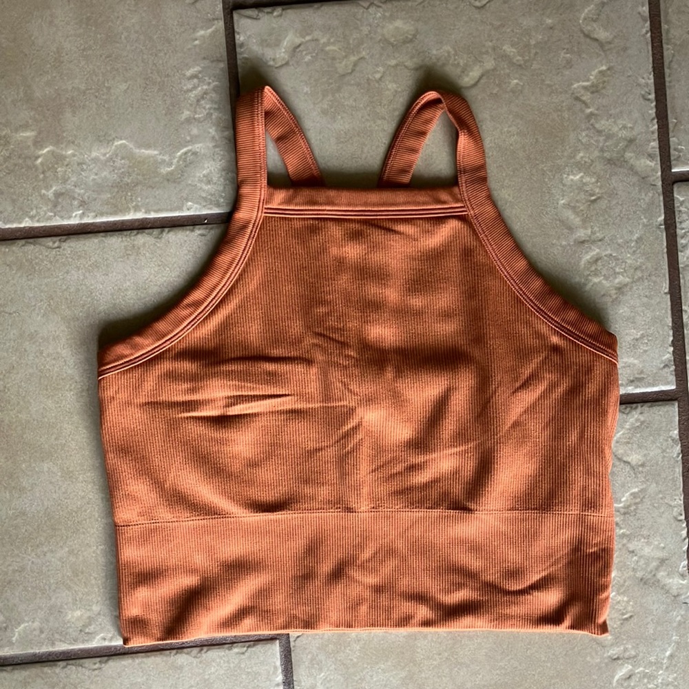 Athleta orange crop top